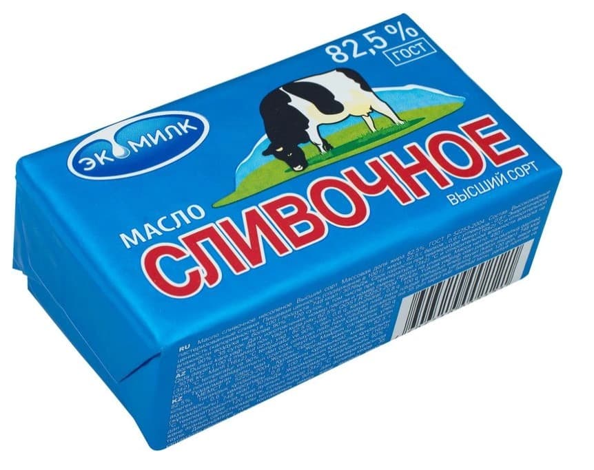 Масло сливочное Экомилк 82,5%, 450г