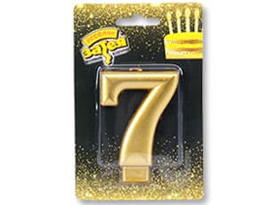 Свеча для торта -цифра «7» Золотая, 8см