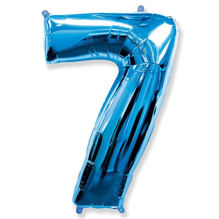 ЦИФРА 7 Надутый гелием 40" Blue 102см