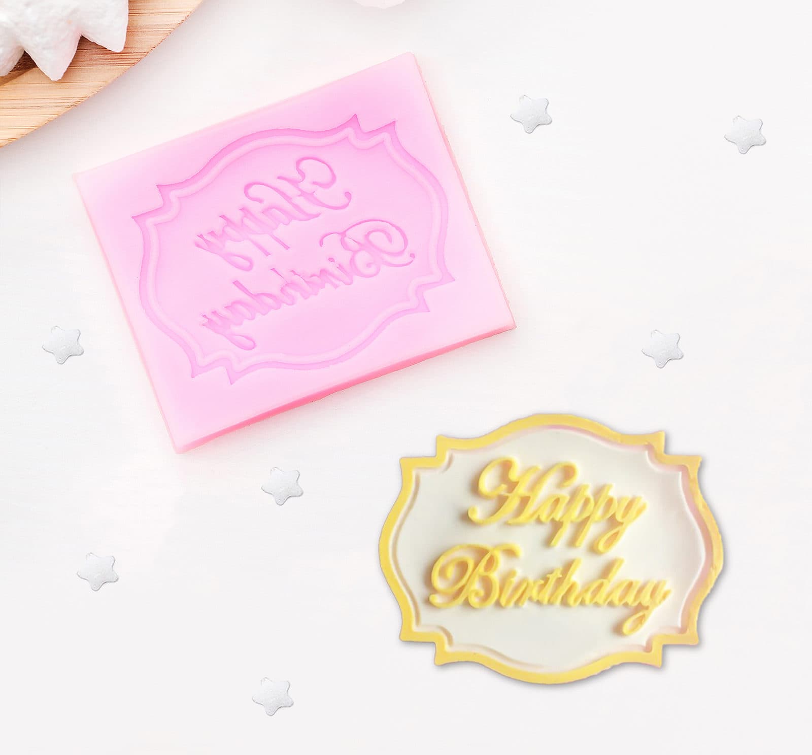 Молд силиконовый Happy Birthday, 6,5×5,5 см, цвет МИКС