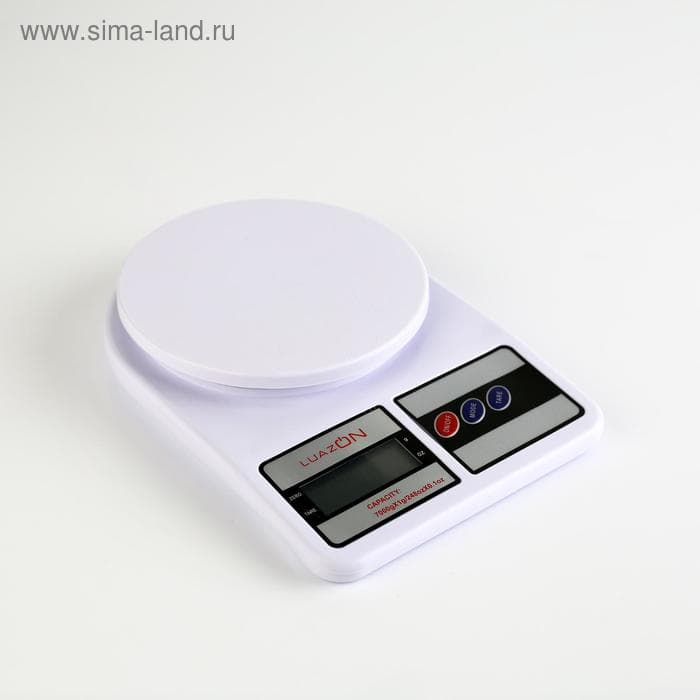 Весы кухонные LuazON LVK-704, электронные, до 7 кг, белые